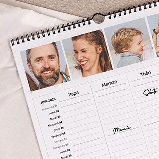 Calendrier familial mural A3 portrait 